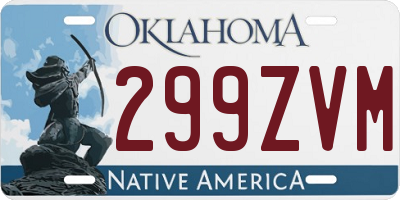 OK license plate 299ZVM