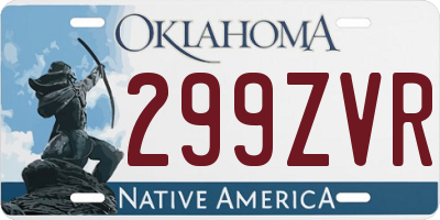 OK license plate 299ZVR