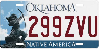 OK license plate 299ZVU