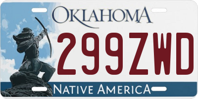 OK license plate 299ZWD