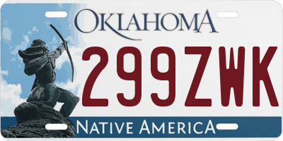 OK license plate 299ZWK