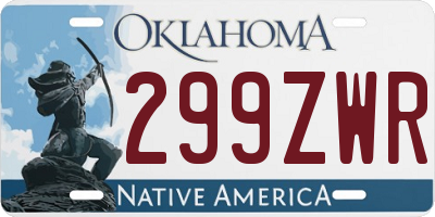 OK license plate 299ZWR