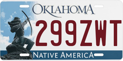 OK license plate 299ZWT