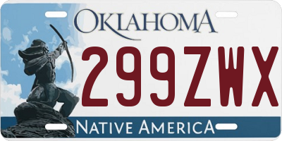 OK license plate 299ZWX