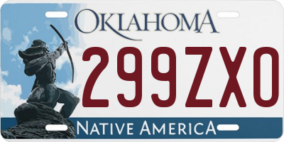 OK license plate 299ZXO