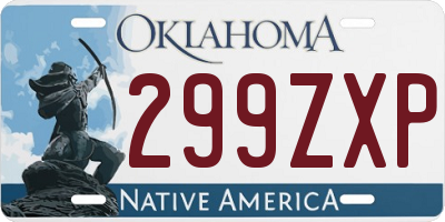 OK license plate 299ZXP