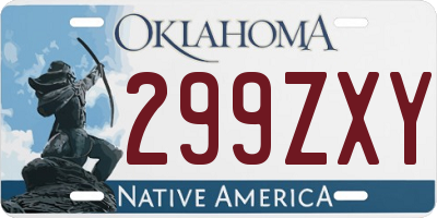 OK license plate 299ZXY