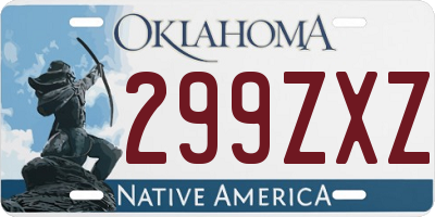 OK license plate 299ZXZ