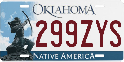 OK license plate 299ZYS