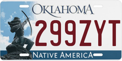 OK license plate 299ZYT