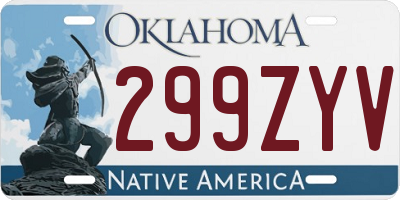 OK license plate 299ZYV