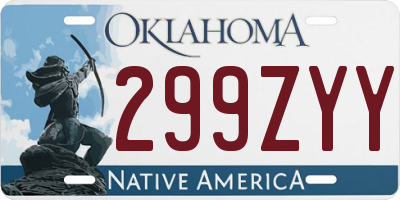 OK license plate 299ZYY