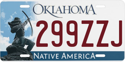 OK license plate 299ZZJ