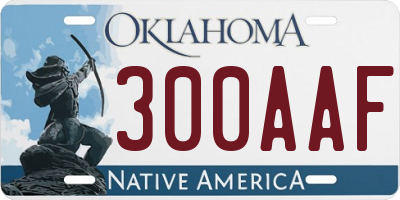 OK license plate 300AAF