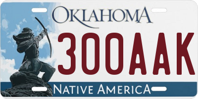 OK license plate 300AAK