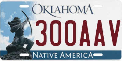 OK license plate 300AAV