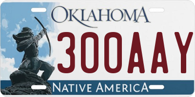 OK license plate 300AAY