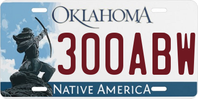 OK license plate 300ABW
