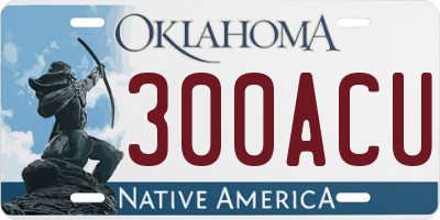 OK license plate 300ACU