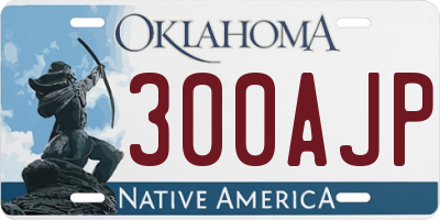 OK license plate 300AJP