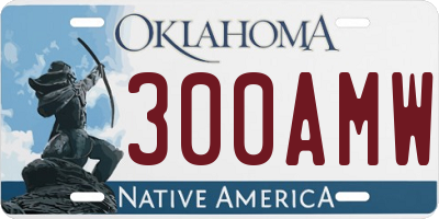 OK license plate 300AMW