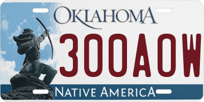 OK license plate 300AOW