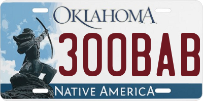 OK license plate 300BAB