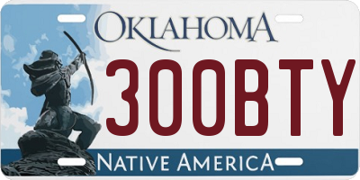 OK license plate 300BTY