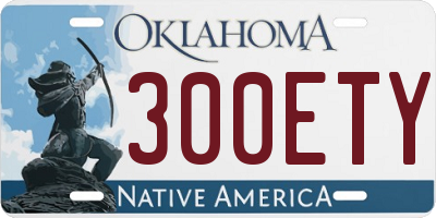OK license plate 300ETY