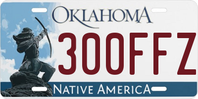 OK license plate 300FFZ