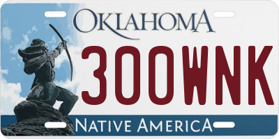 OK license plate 300WNK
