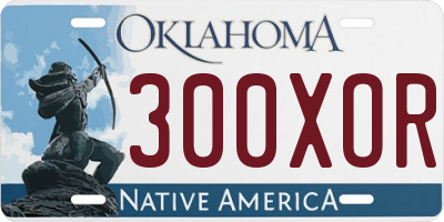 OK license plate 300XOR