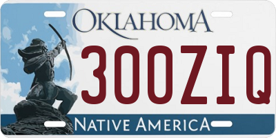 OK license plate 300ZIQ