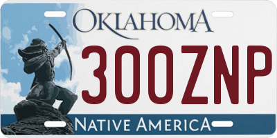 OK license plate 300ZNP