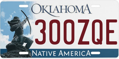 OK license plate 300ZQE