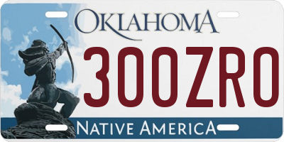 OK license plate 300ZRO