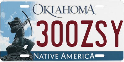 OK license plate 300ZSY