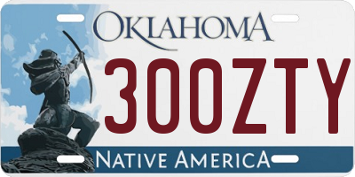 OK license plate 300ZTY