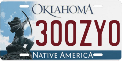 OK license plate 300ZYO