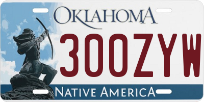 OK license plate 300ZYW