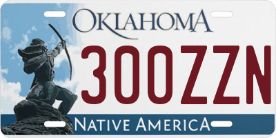 OK license plate 300ZZN