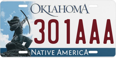 OK license plate 301AAA