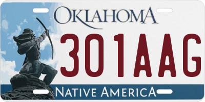 OK license plate 301AAG