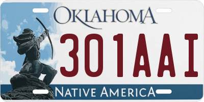 OK license plate 301AAI