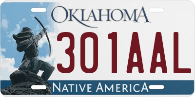 OK license plate 301AAL