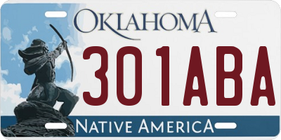OK license plate 301ABA