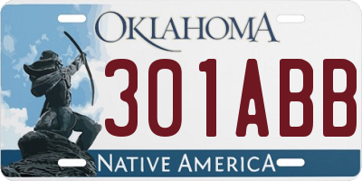 OK license plate 301ABB