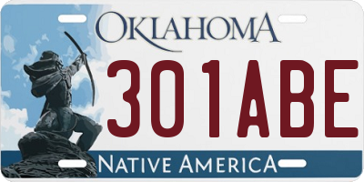 OK license plate 301ABE