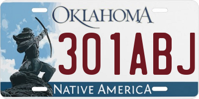 OK license plate 301ABJ