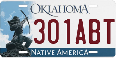 OK license plate 301ABT